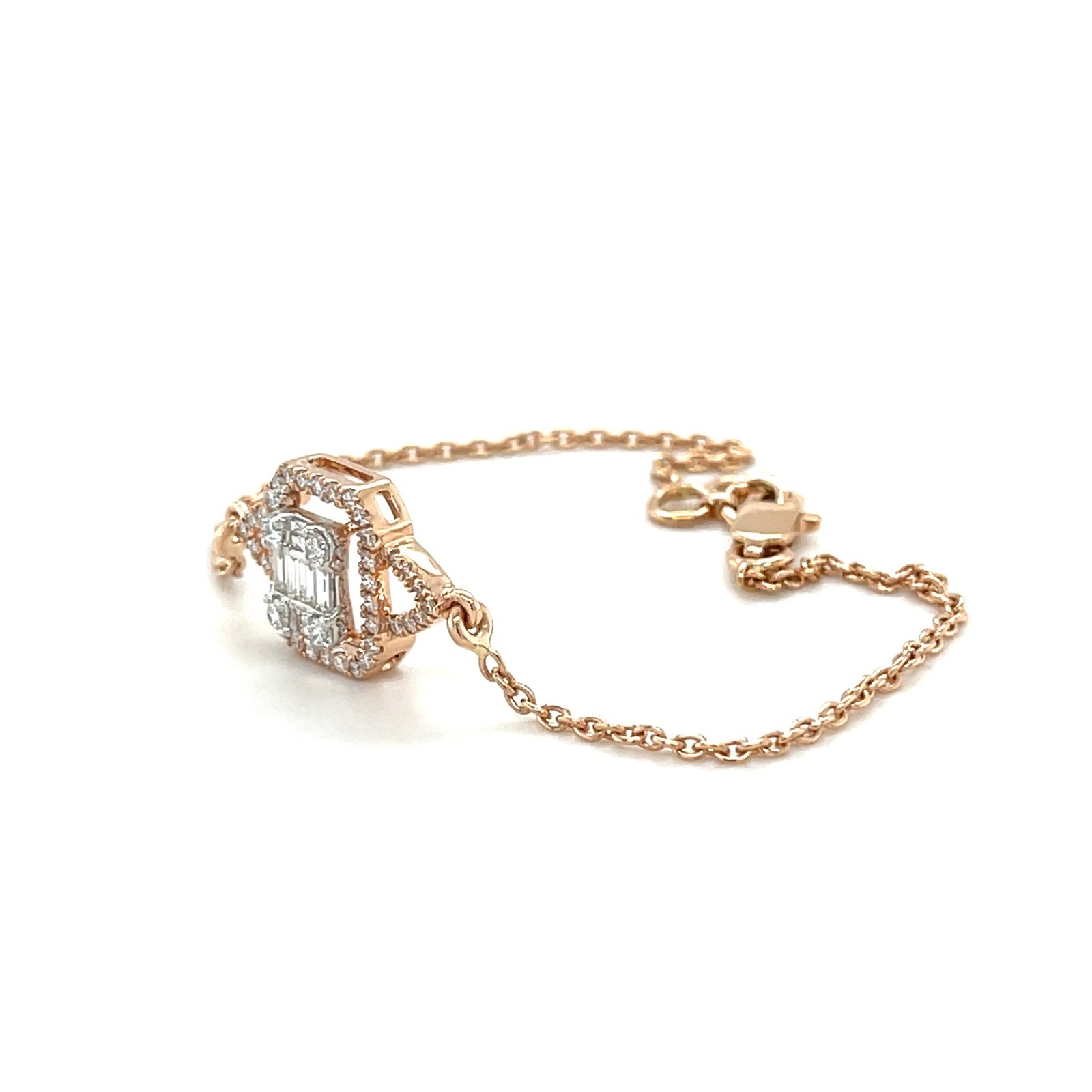 Modern Diamond Bracelet in 18K Rose Gold